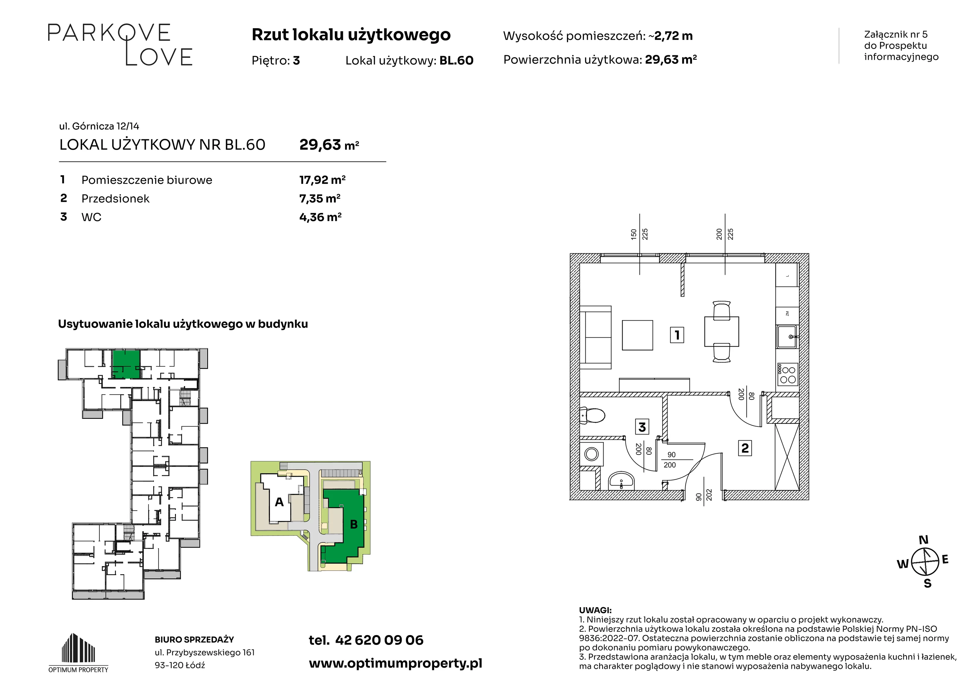 Lokal użytkowy 29,63 m², oferta nr BL_60, Parkove Love - lokale usługowe, Łódź, Bałuty, ul. Górnicza 12/14 