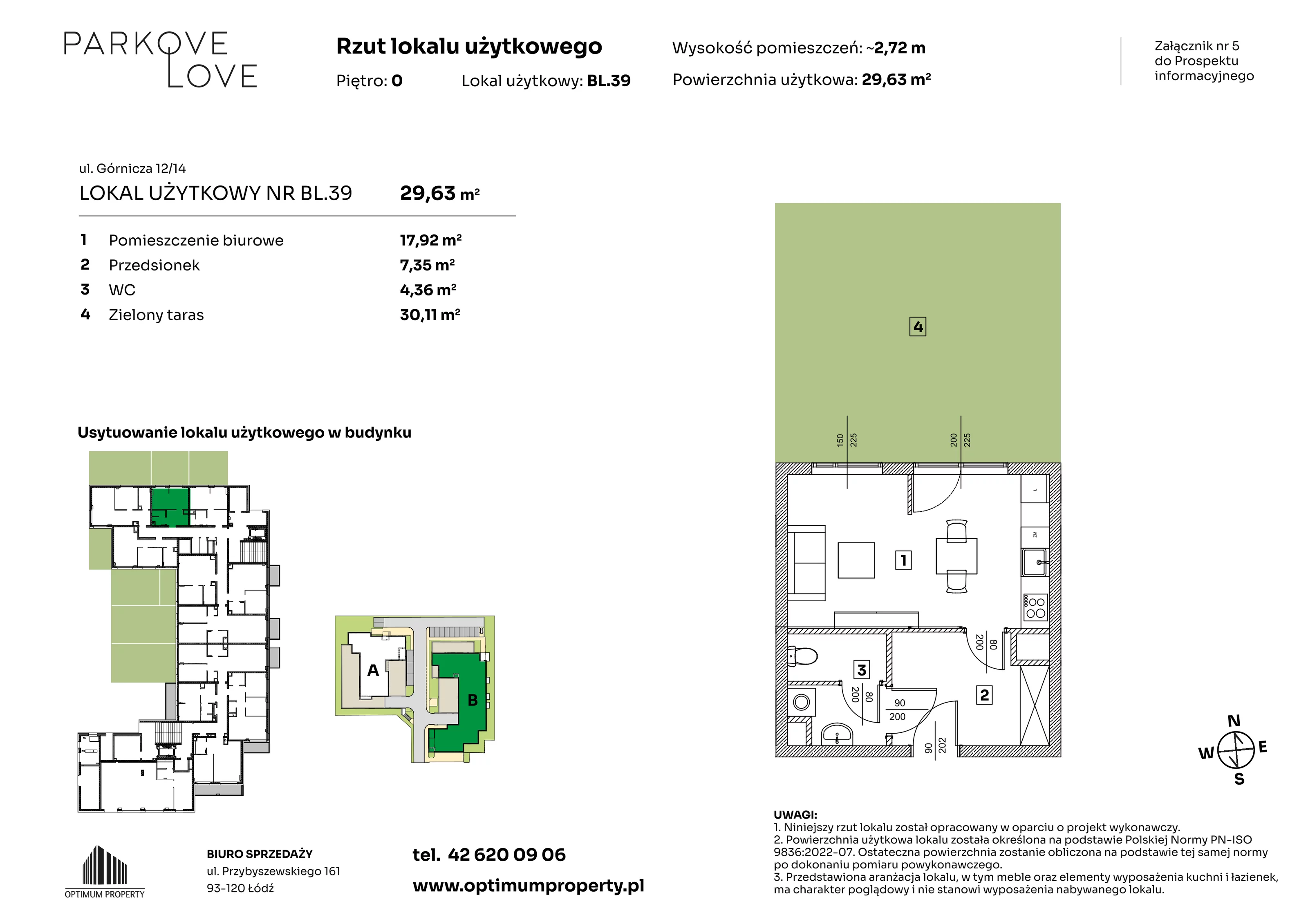 Lokal użytkowy 29,63 m², oferta nr BL_39, Parkove Love - lokale usługowe, Łódź, Bałuty, ul. Górnicza 12/14 