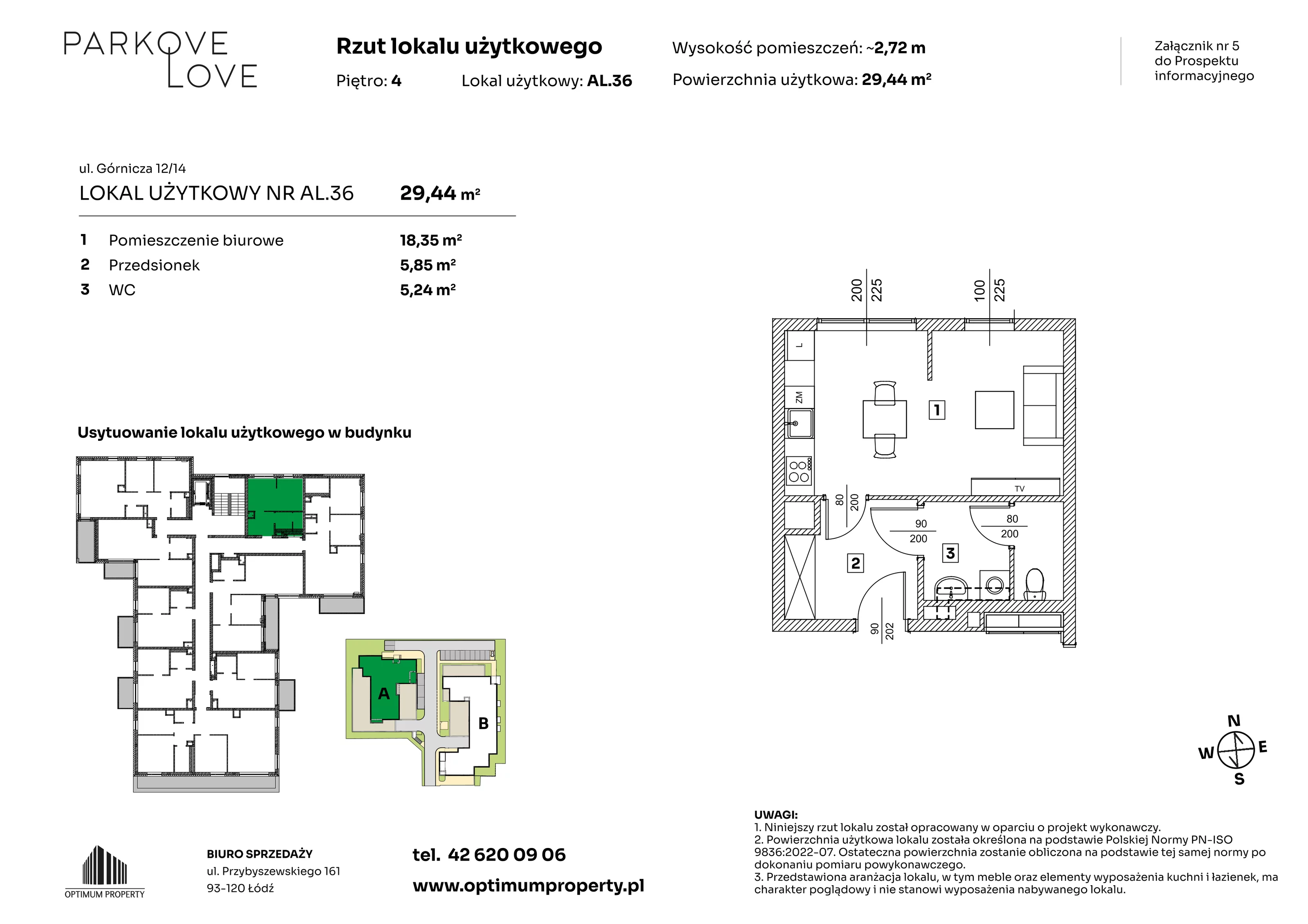 Lokal użytkowy 27,57 m², oferta nr AL_36, Parkove Love - lokale usługowe, Łódź, Bałuty, ul. Górnicza 12/14 