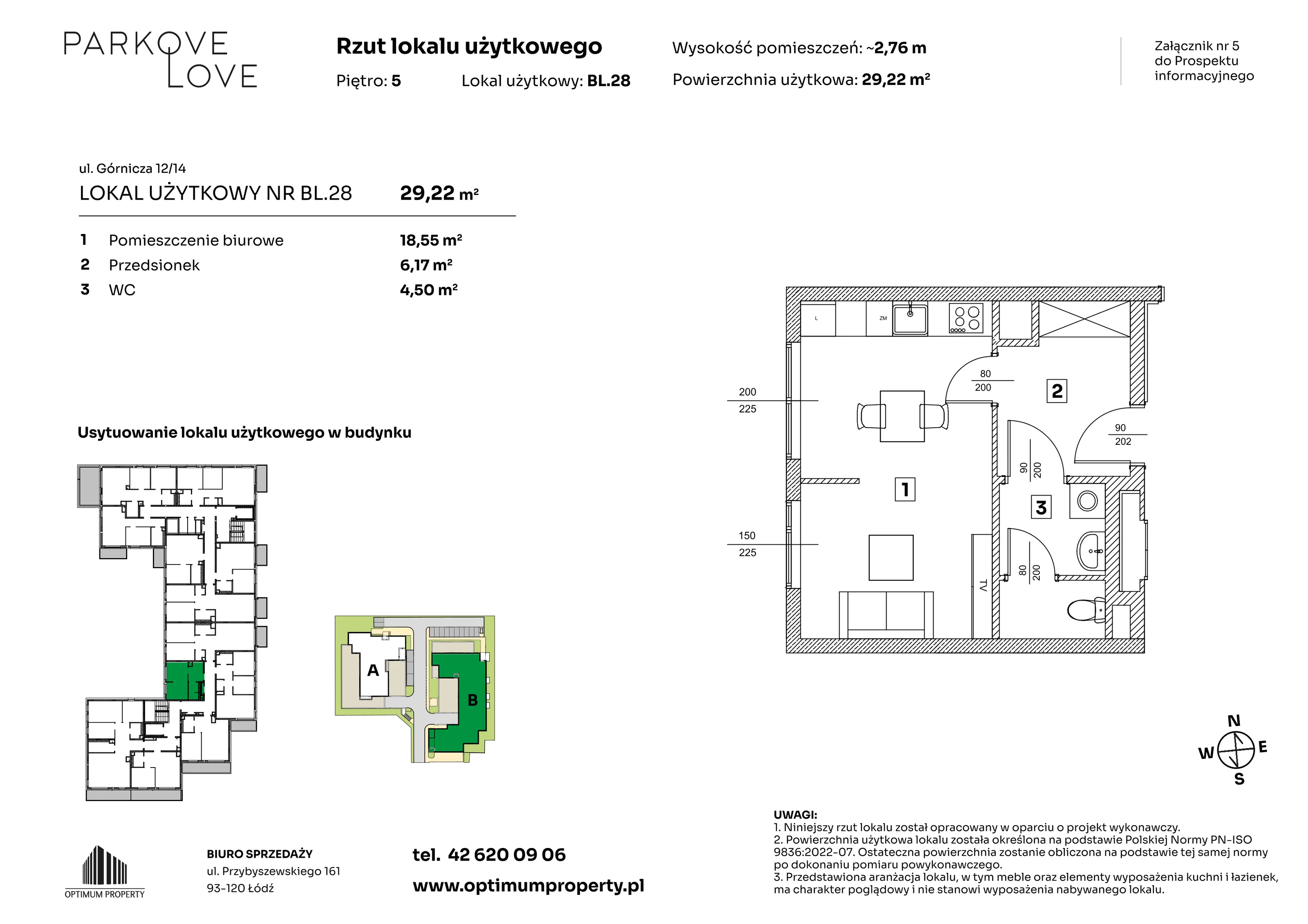 Lokal użytkowy 29,22 m², oferta nr BL_28, Parkove Love - lokale usługowe, Łódź, Bałuty, ul. Górnicza 12/14 