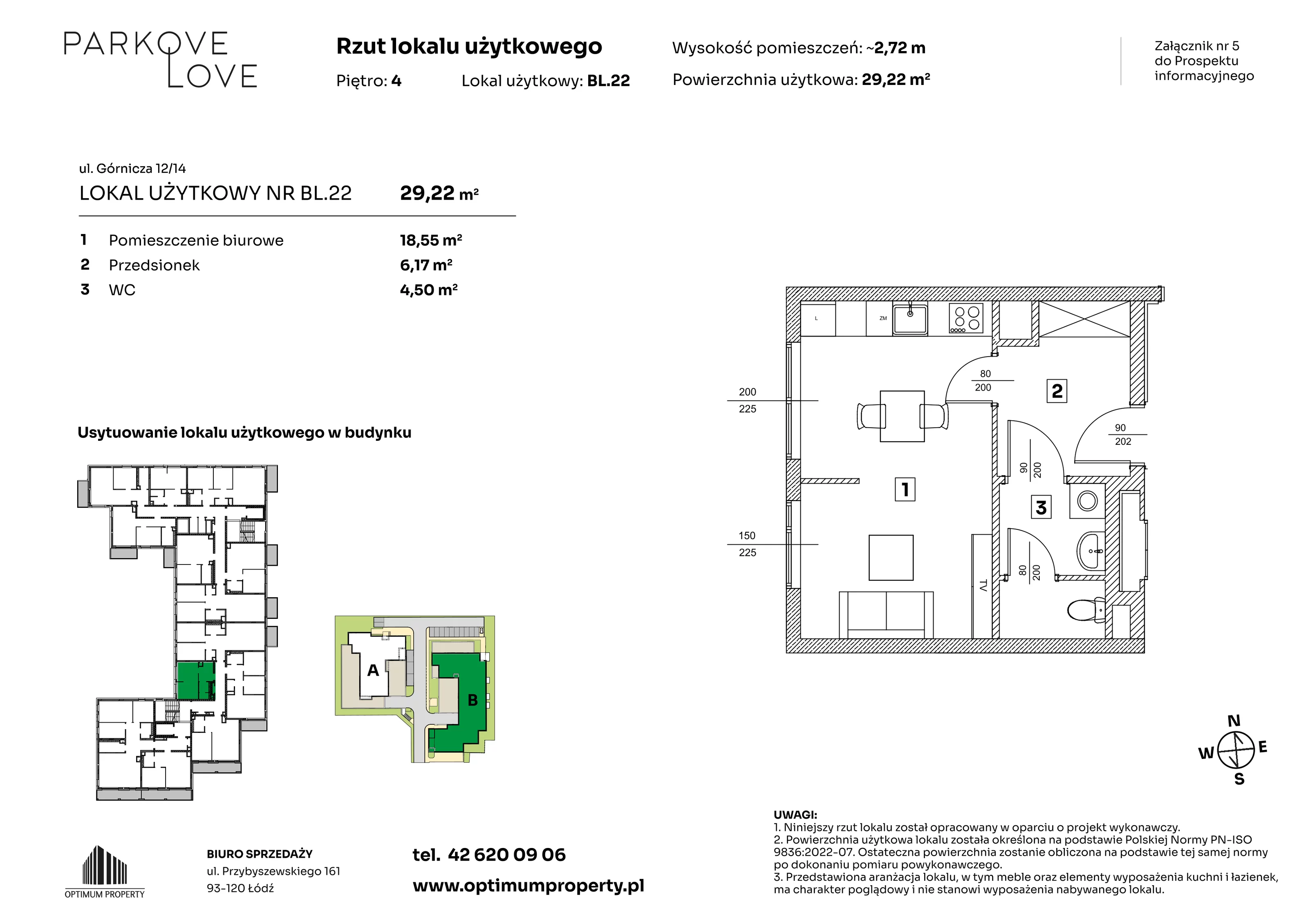 Lokal użytkowy 29,22 m², oferta nr BL_22, Parkove Love - lokale usługowe, Łódź, Bałuty, ul. Górnicza 12/14 