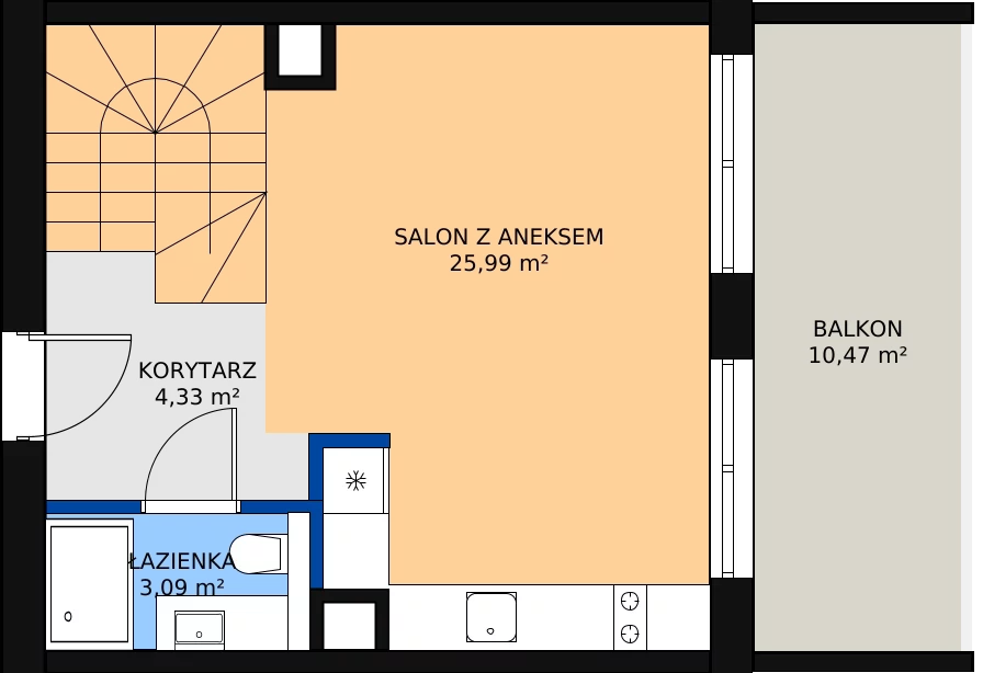 Zalety apartamentu inwestycyjnego 54.19 m², A 1.2