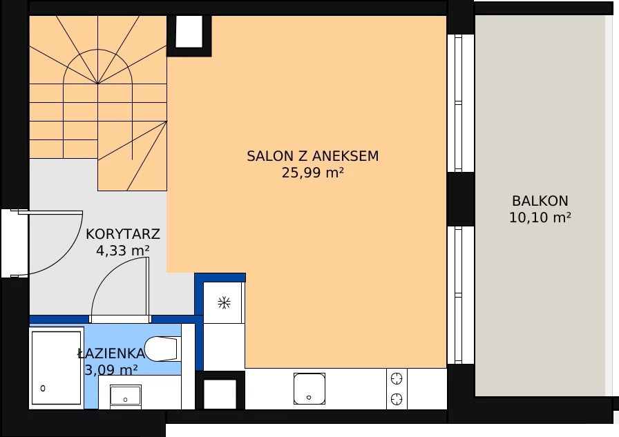 Zalety apartamentu inwestycyjnego 54.19 m², A 1.3