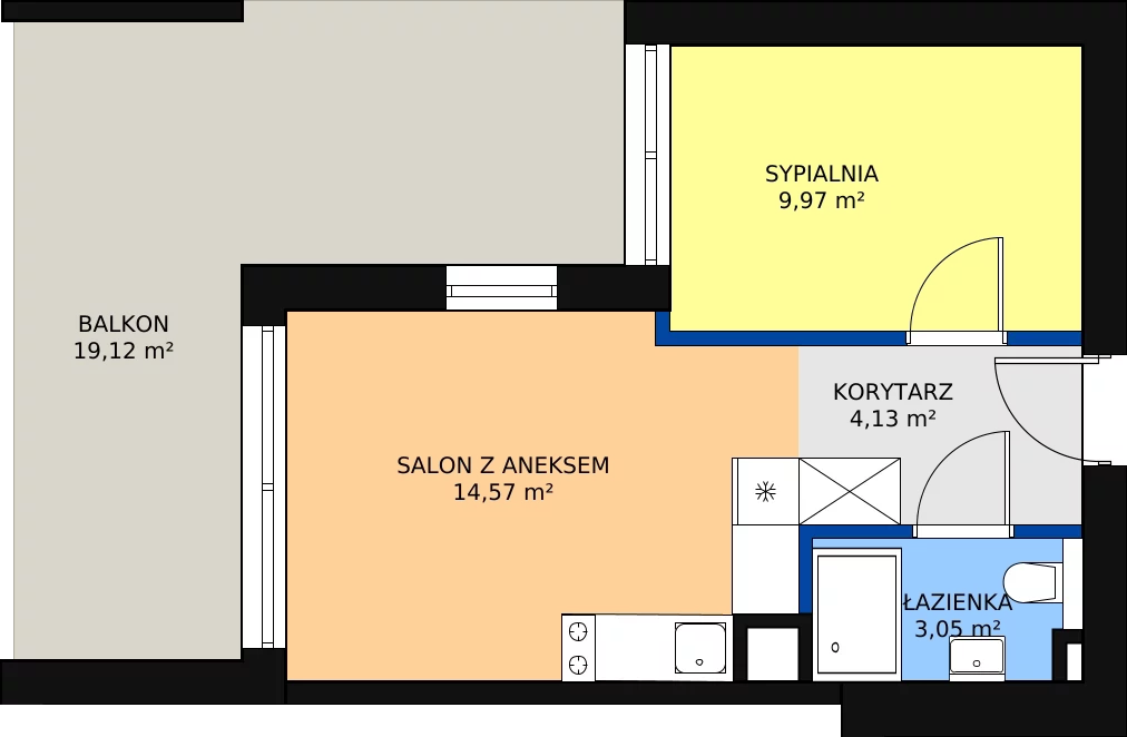 Zalety apartamentu inwestycyjnego 31.68 m², B 2.1