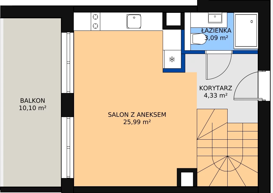 Zalety apartamentu inwestycyjnego 54.19 m², C 1.3