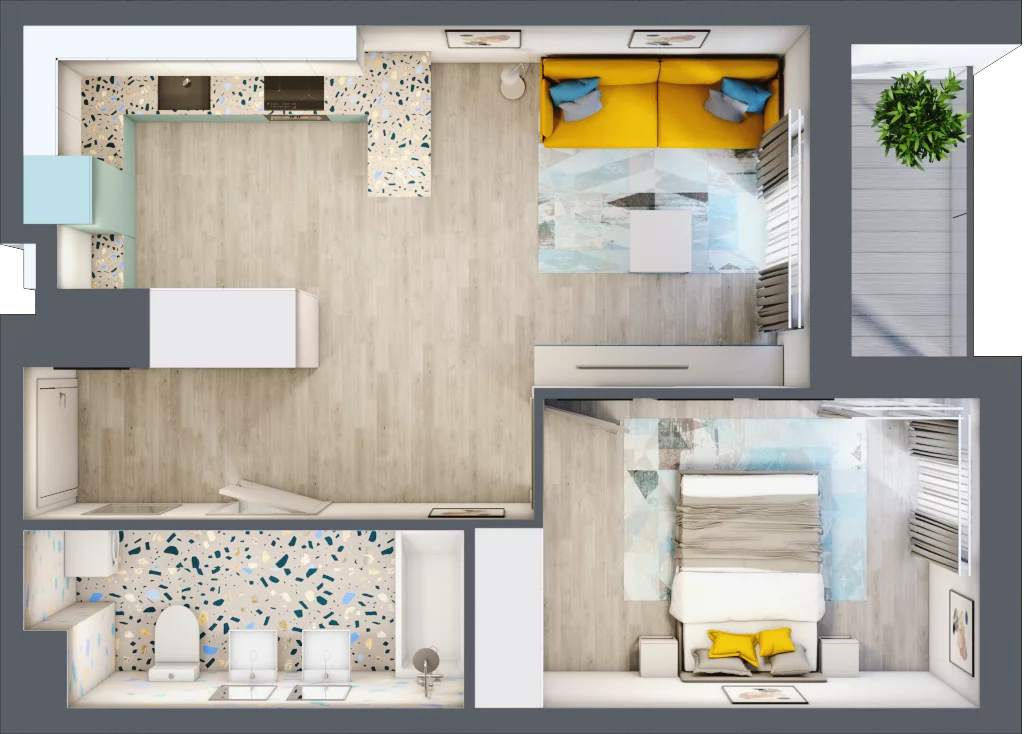 2 pokoje, mieszkanie 43,75 m², piętro 2, oferta nr E/M10, Stara Cegielnia etap II, Mielec, ul. Wojsławska 1