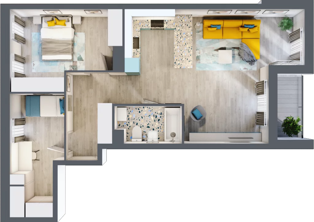 3 pokoje, mieszkanie 68,70 m², piętro 3, oferta nr E/M17, Stara Cegielnia etap II, Mielec, ul. Wojsławska 1