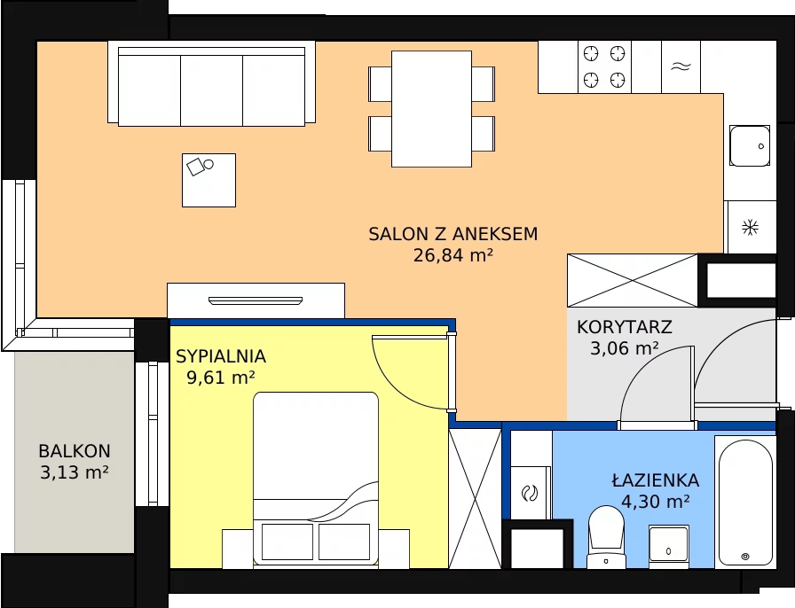 Zalety mieszkania 43.81 m², F/M2