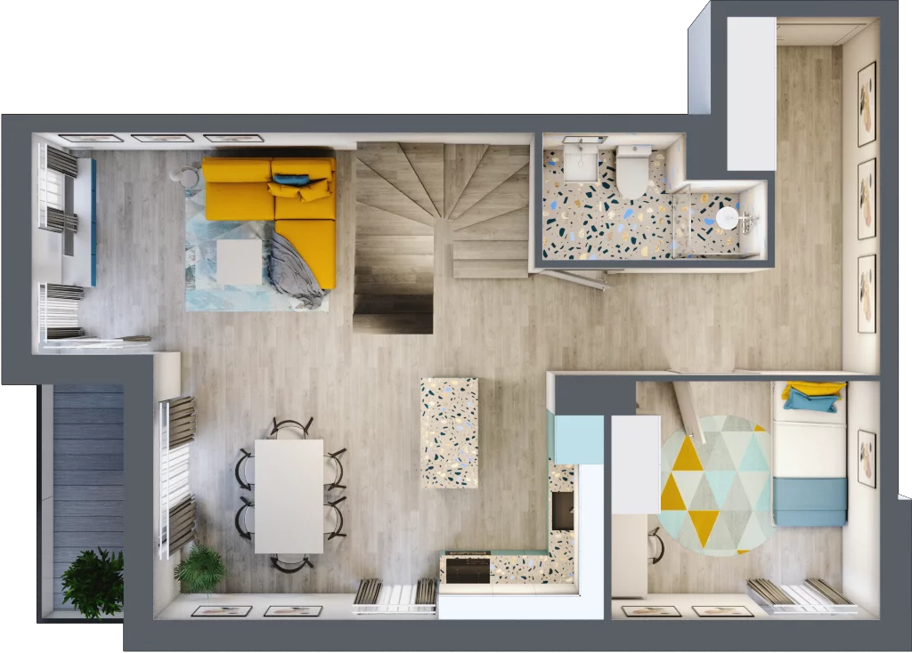4 pokoje, mieszkanie 89,67 m², piętro 5, oferta nr F/M37, Stara Cegielnia etap II, Mielec, ul. Wojsławska 1