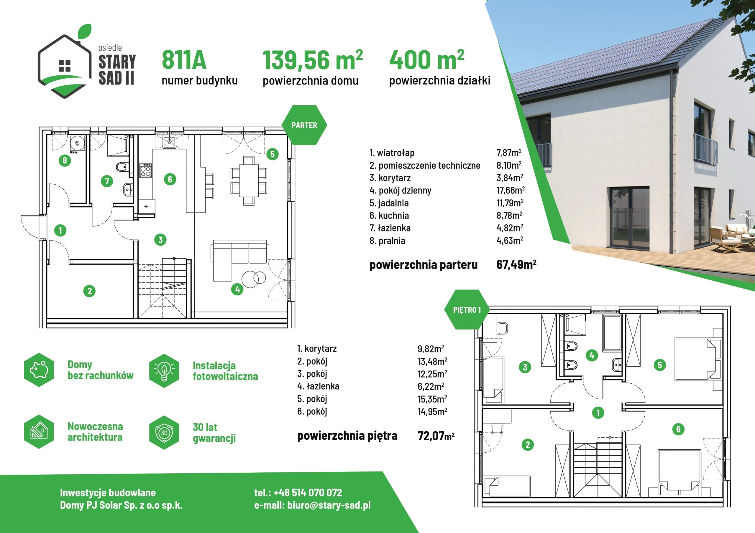 Dom 136,60 m², oferta nr 49A/1, Osiedle Stary Sad II, Opole, Krzanowice, ul. Krzanowicka