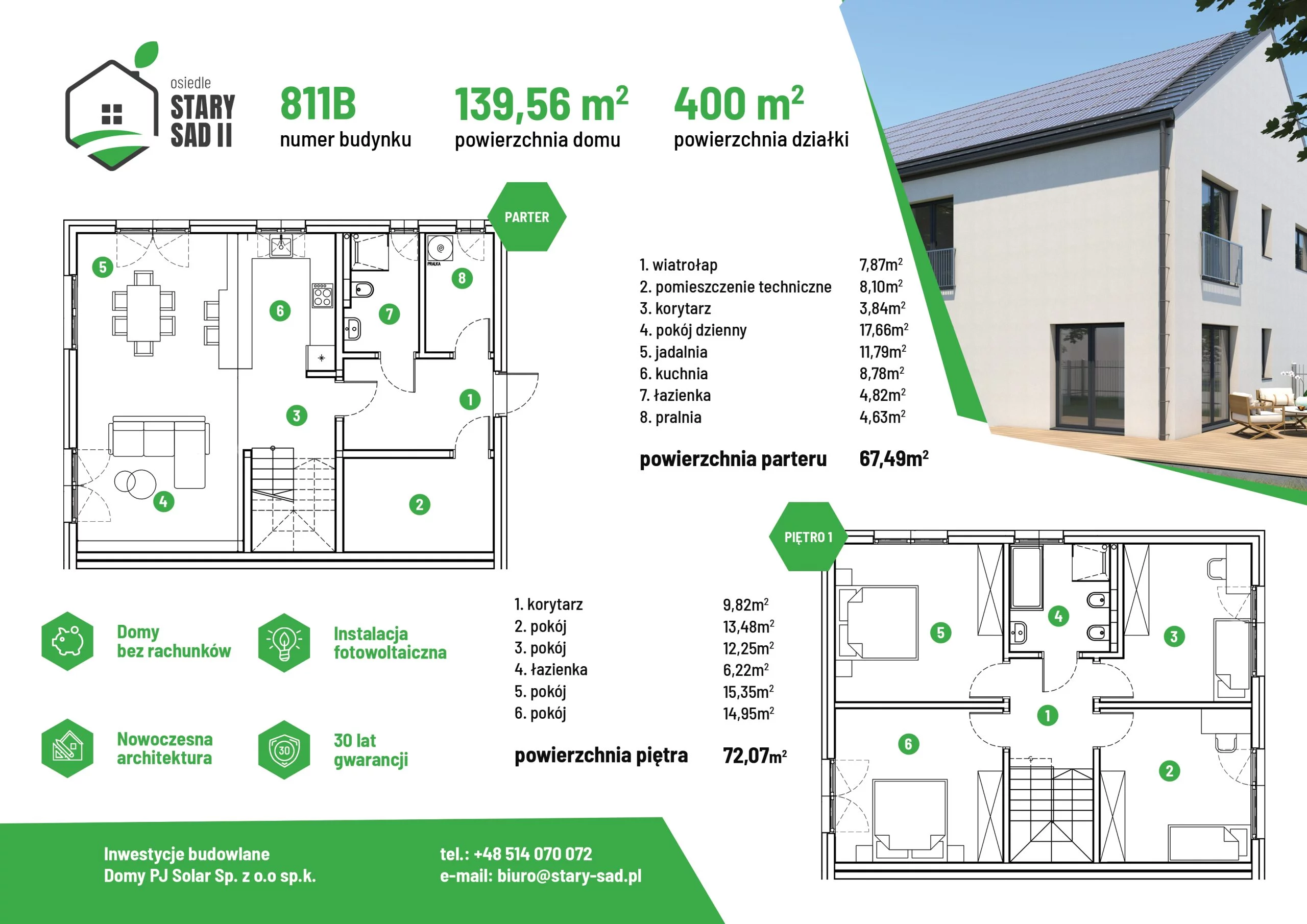 Dom 136,60 m², oferta nr 49A/2, Osiedle Stary Sad II, Opole, Krzanowice, ul. Krzanowicka