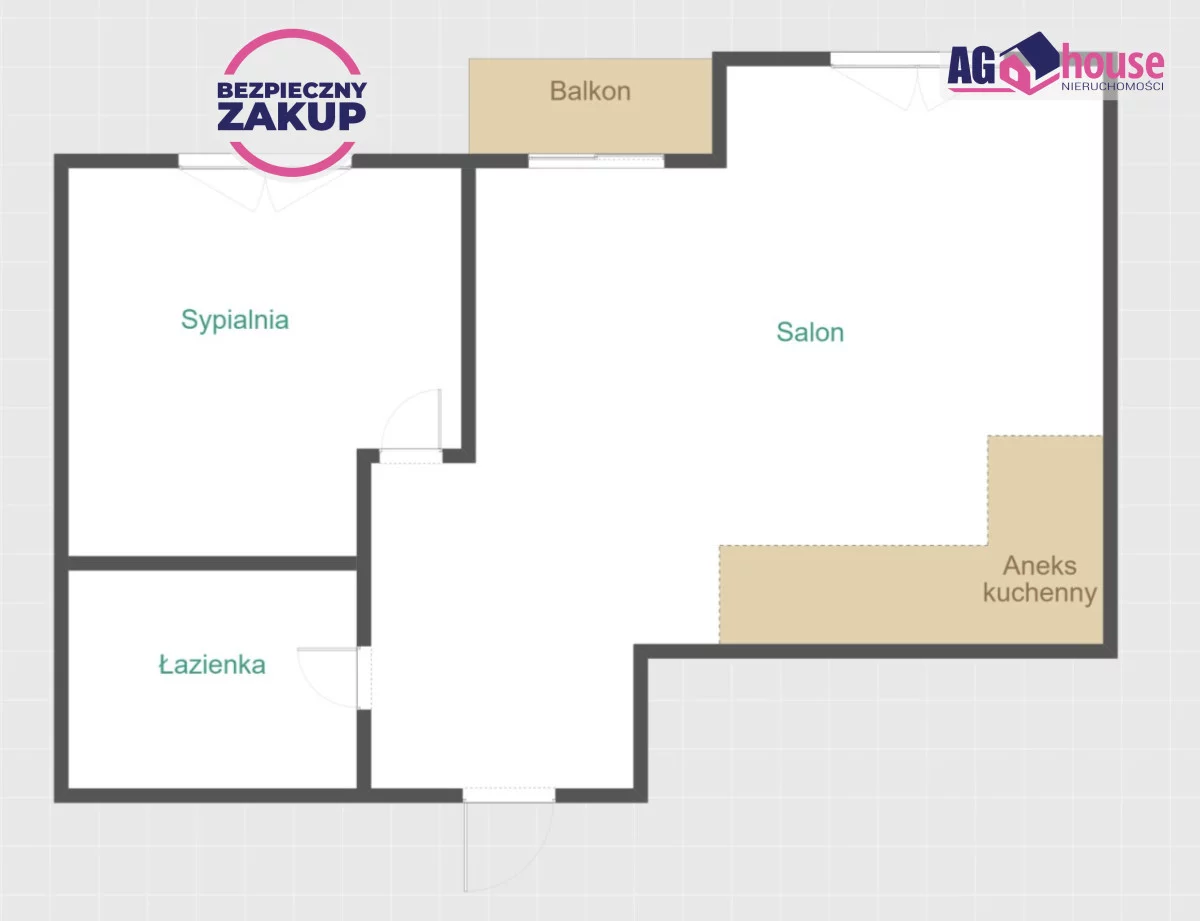 2 pokoje, mieszkanie 46,96 m², piętro 1, oferta nr , AG695722, Gdańsk, Ujeścisko-Łostowice, Ujeścisko, Jaworzniaków
