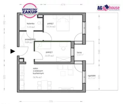 3 pokoje, mieszkanie 66,17 m², parter, oferta nr , AG807493, Gdańsk, Ujeścisko-Łostowice, Ujeścisko, Przemyska