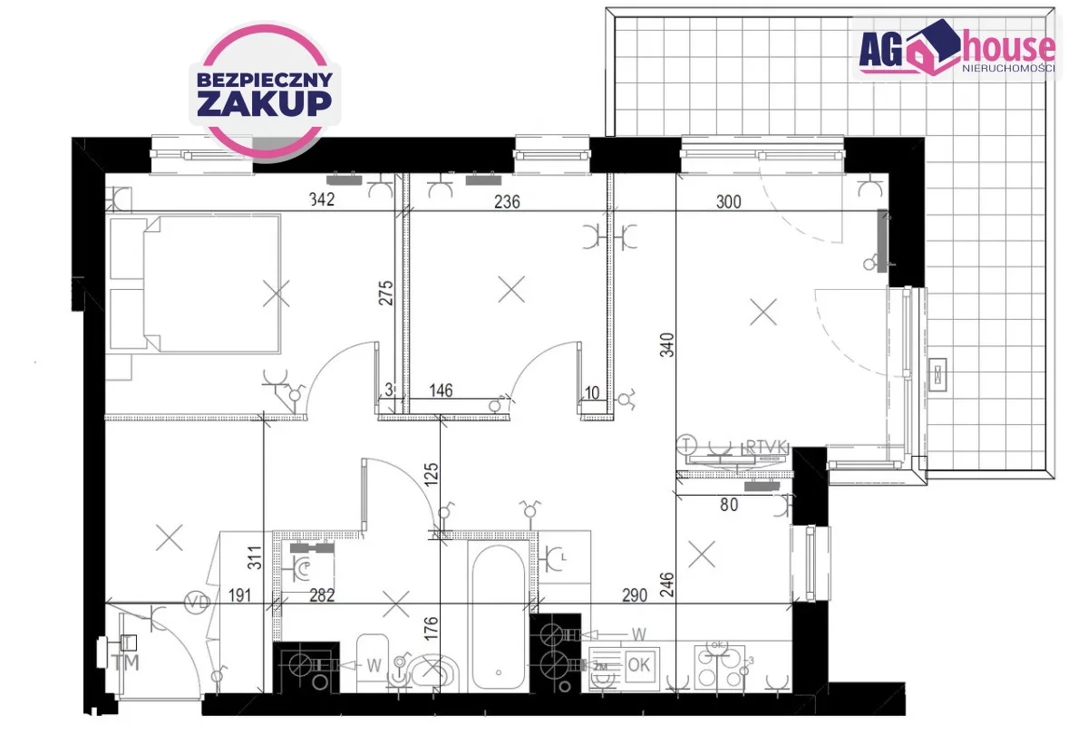 3 pokoje, mieszkanie 49,00 m², piętro 5, oferta nr , AG919082, Gdańsk, Stanisława Lema