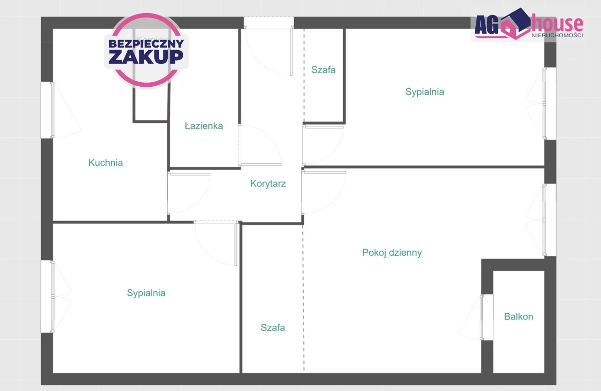 3 pokoje, mieszkanie 53,40 m², piętro 1, oferta nr , AG326499, Gdańsk, Wrzeszcz, Zielony Trójkąt