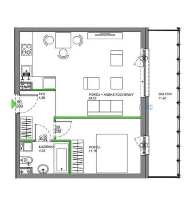 2 pokoje, mieszkanie 45,19 m², piętro 2, oferta nr , 10409, Warszawa, Białołęka, Białołęka, Mochtyńska