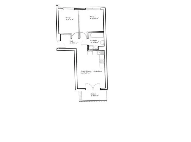3 pokoje, mieszkanie 46,00 m², piętro 3, oferta nr , 10406, Kraków, Podgórze, Anny Szwed-Śniadowskiej