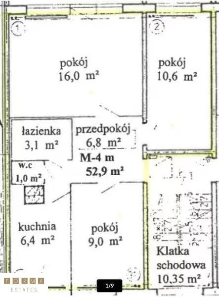 3 pokoje, mieszkanie 54,00 m², piętro 3, oferta nr , 9835, Legionowo, Husarska