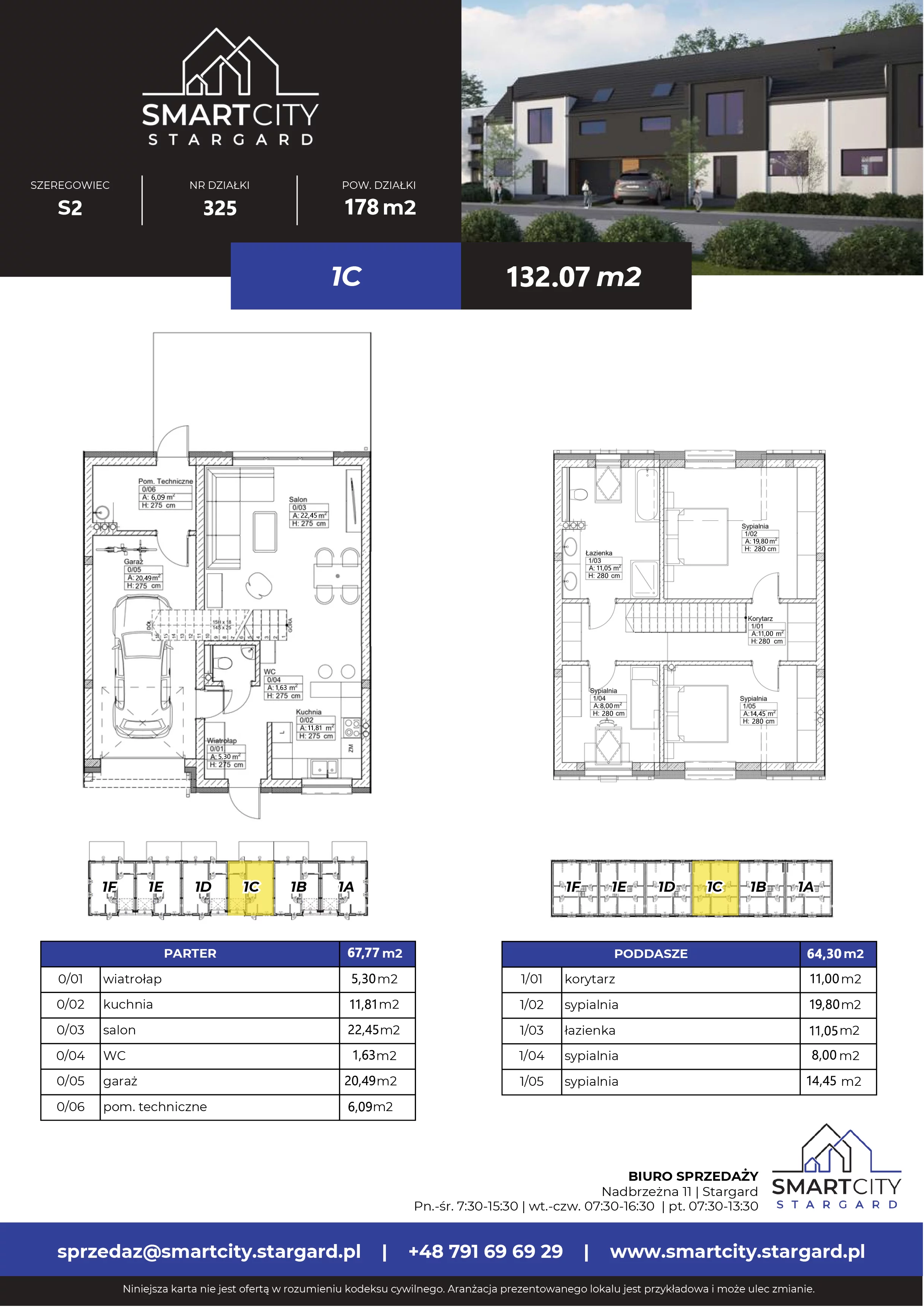Dom 132,07 m², oferta nr S2/1C, Smart City Stargard - Domy, Stargard, ul. Nadbrzeżna 11