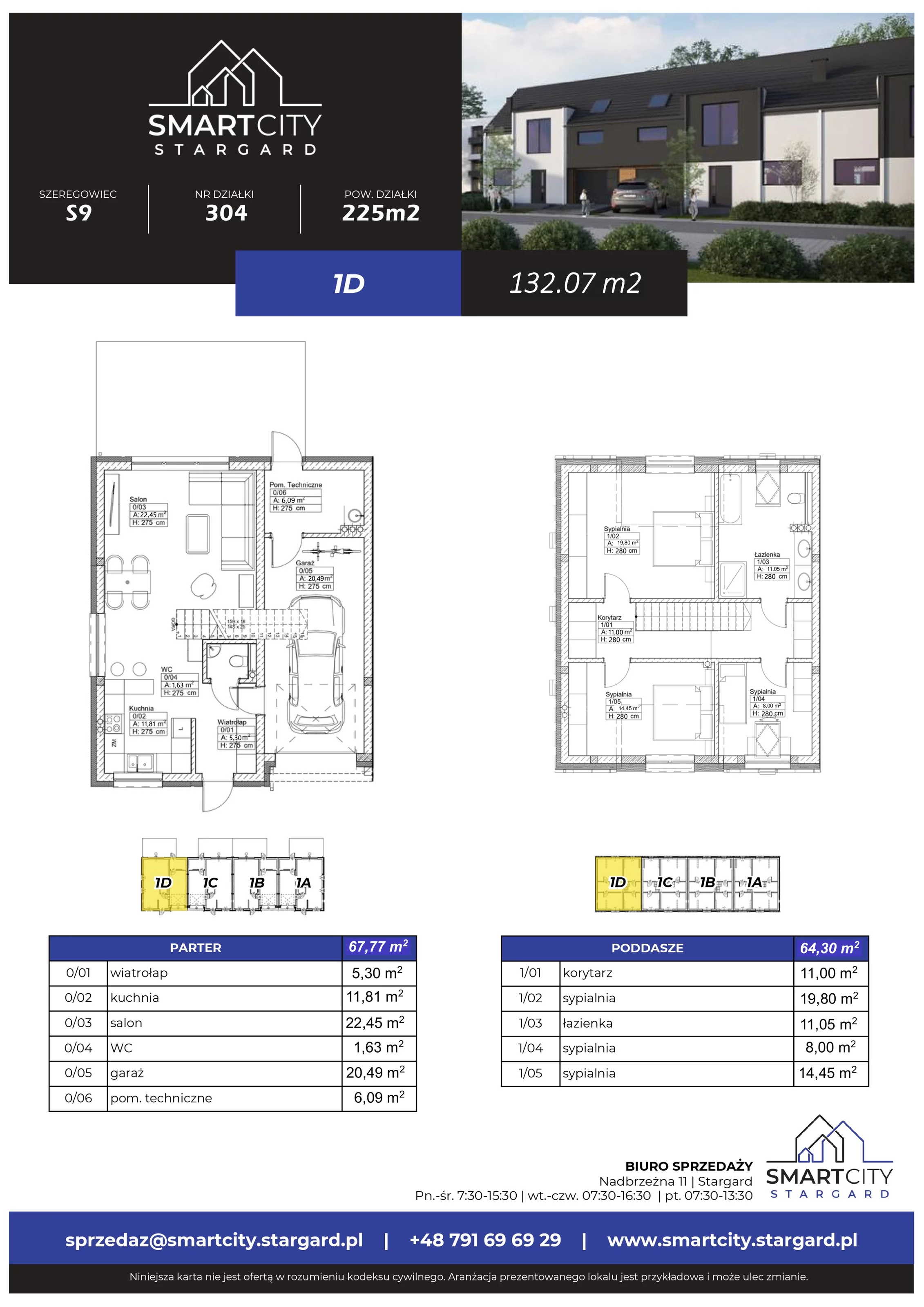 Dom 132,07 m², oferta nr S9/1D, Smart City Stargard - Domy, Stargard, ul. Nadbrzeżna 11