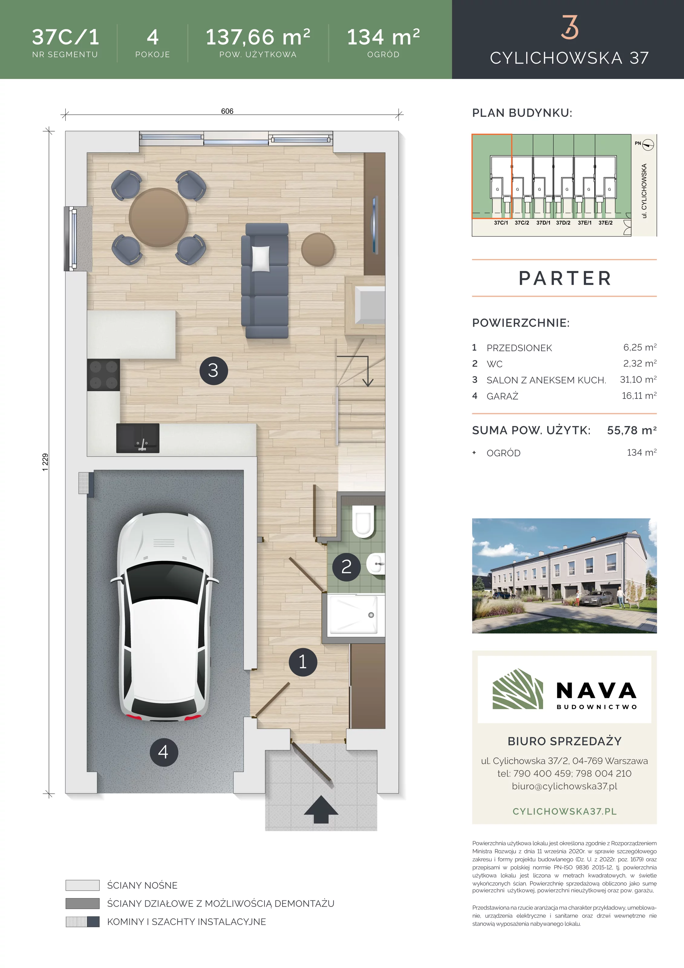 Dom 137,66 m², oferta nr 37C/1, Cylichowska 37, Warszawa, Wawer, Zerzeń, ul. Cylichowska 37