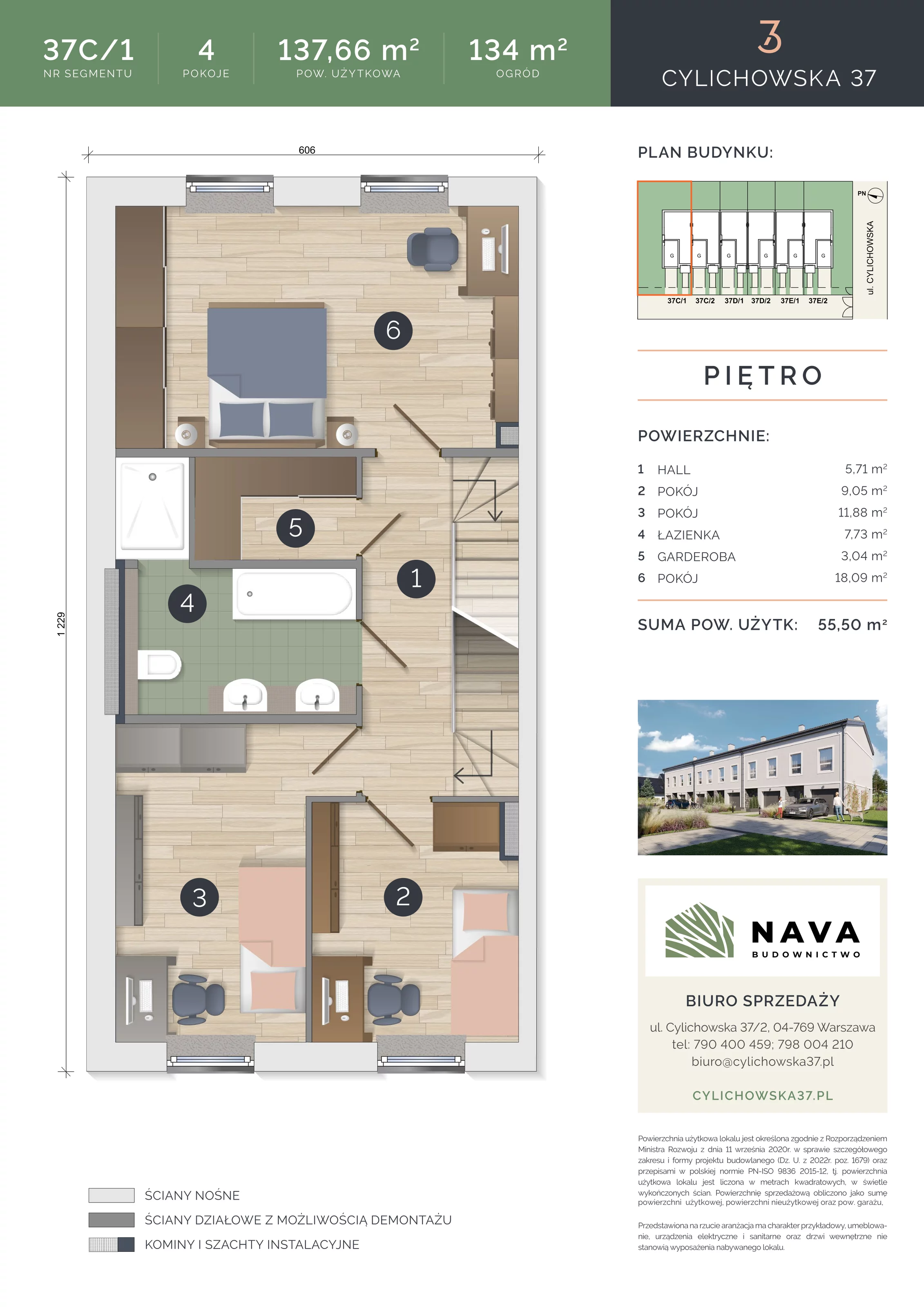 Dom 137,66 m², oferta nr 37C/1, Cylichowska 37, Warszawa, Wawer, Zerzeń, ul. Cylichowska 37