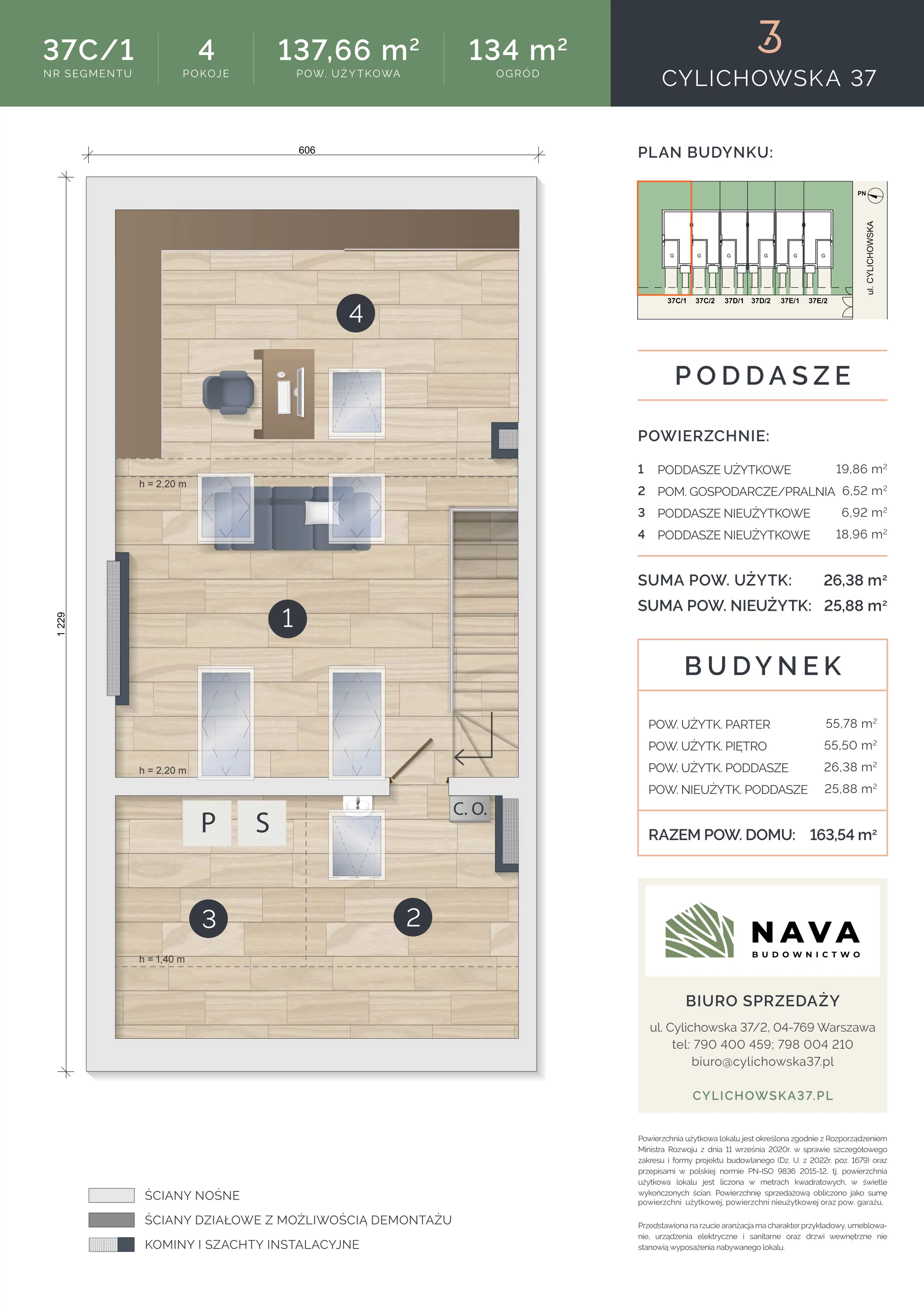Dom 137,66 m², oferta nr 37C/1, Cylichowska 37, Warszawa, Wawer, Zerzeń, ul. Cylichowska 37
