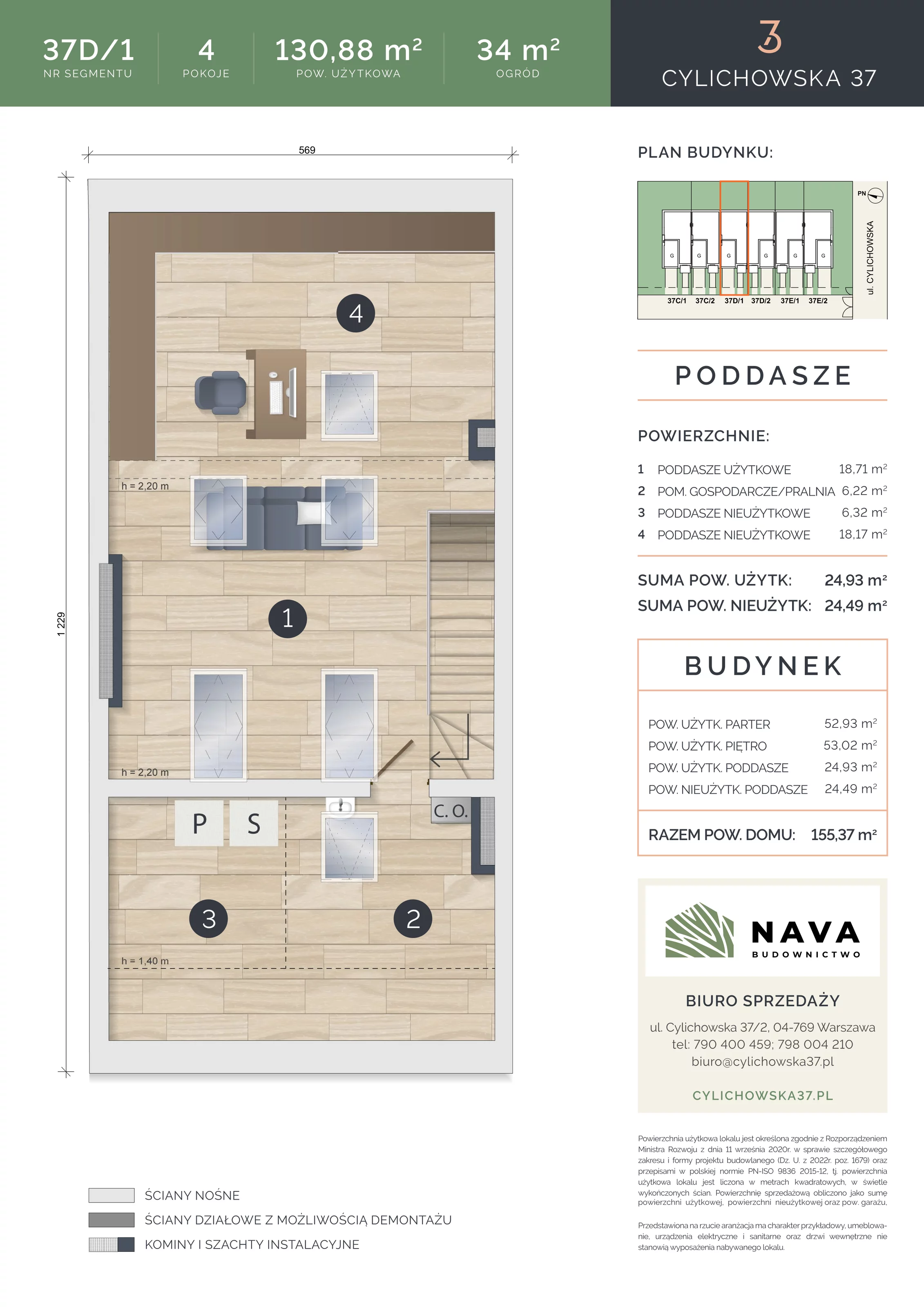 Dom 130,88 m², oferta nr 37D/1, Cylichowska 37, Warszawa, Wawer, Zerzeń, ul. Cylichowska 37