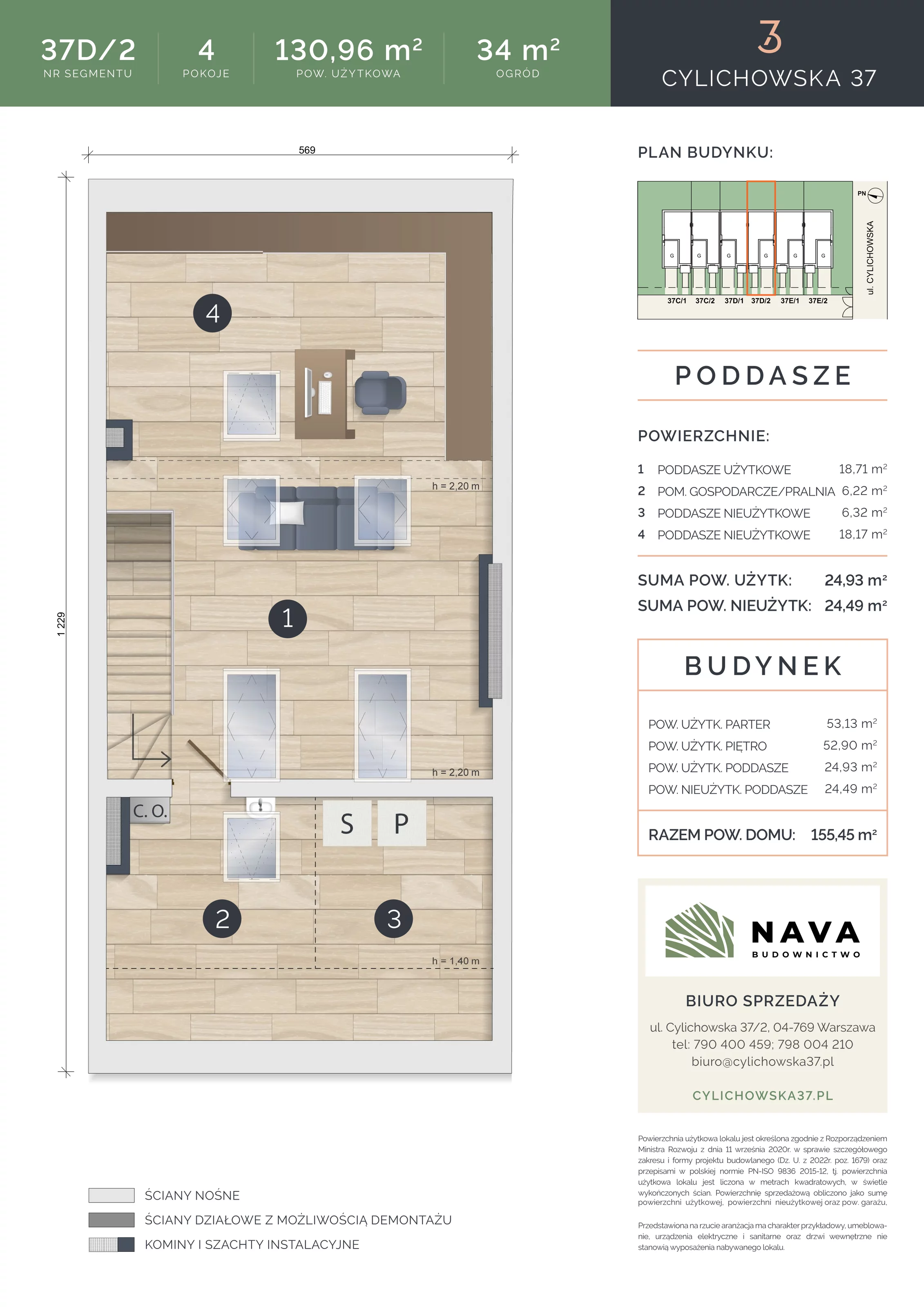 Dom 130,96 m², oferta nr 37D/2, Cylichowska 37, Warszawa, Wawer, Zerzeń, ul. Cylichowska 37