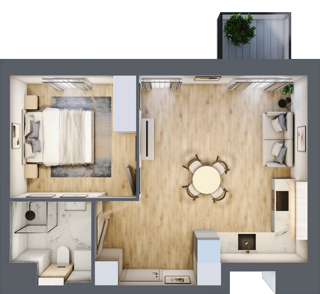 2 pokoje, mieszkanie 40,52 m², piętro 1, oferta nr A.M006, Oh! Praga, Warszawa, Praga Północ, Szmulki, ul. Białostocka 5D
