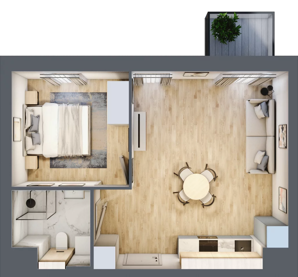 2 pokoje, mieszkanie 40,98 m², piętro 1, oferta nr A.M007, Oh! Praga, Warszawa, Praga Północ, Szmulki, ul. Białostocka 5D
