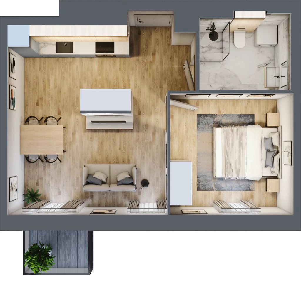 2 pokoje, mieszkanie 41,91 m², piętro 1, oferta nr A.M009, Oh! Praga, Warszawa, Praga Północ, Szmulki, ul. Białostocka 5D