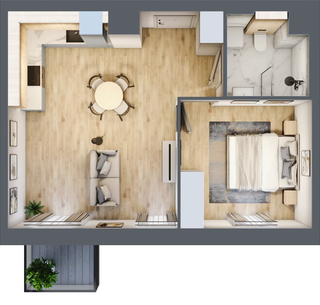 2 pokoje, mieszkanie 42,67 m², piętro 1, oferta nr A.M010, Oh! Praga, Warszawa, Praga Północ, Szmulki, ul. Białostocka 5D