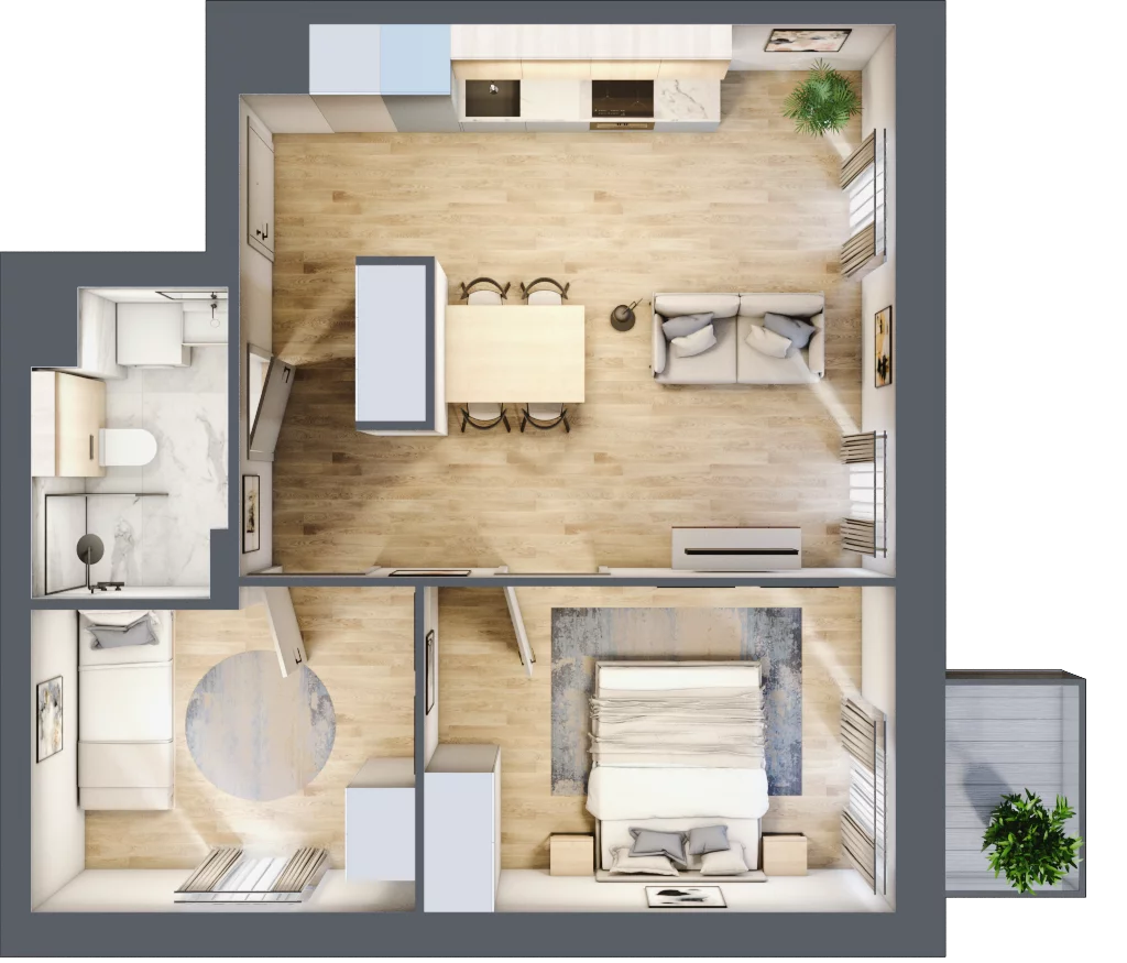 3 pokoje, mieszkanie 50,47 m², piętro 1, oferta nr A.M011, Oh! Praga, Warszawa, Praga Północ, Szmulki, ul. Białostocka 5D