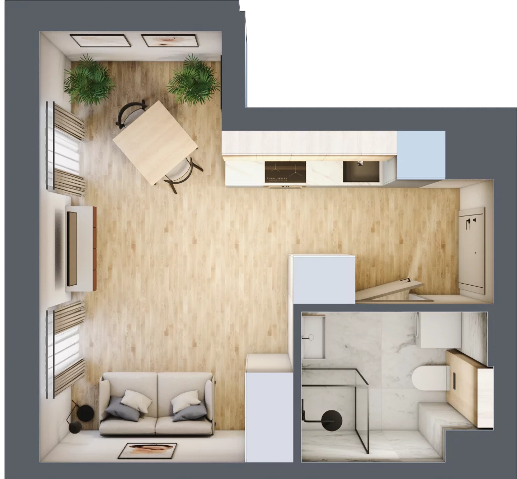 1 pokój, mieszkanie 24,89 m², piętro 1, oferta nr A.M013, Oh! Praga, Warszawa, Praga Północ, Szmulki, ul. Białostocka 5D