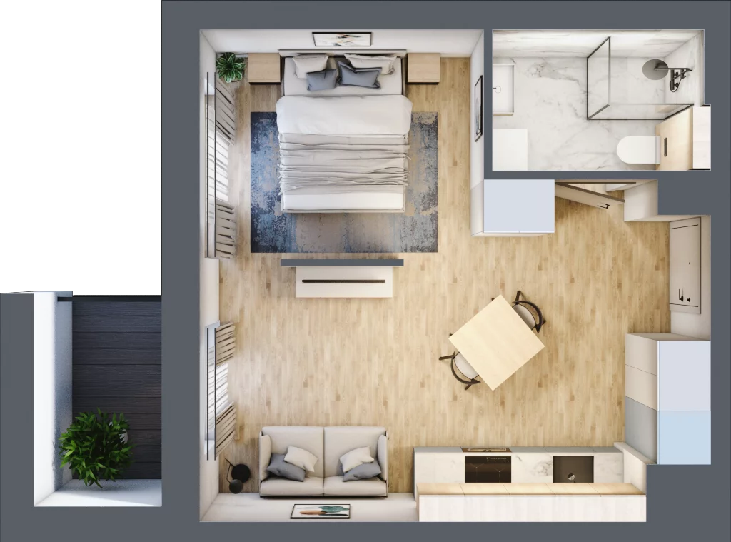1 pokój, mieszkanie 30,86 m², piętro 1, oferta nr A.M014, Oh! Praga, Warszawa, Praga Północ, Szmulki, ul. Białostocka 5D
