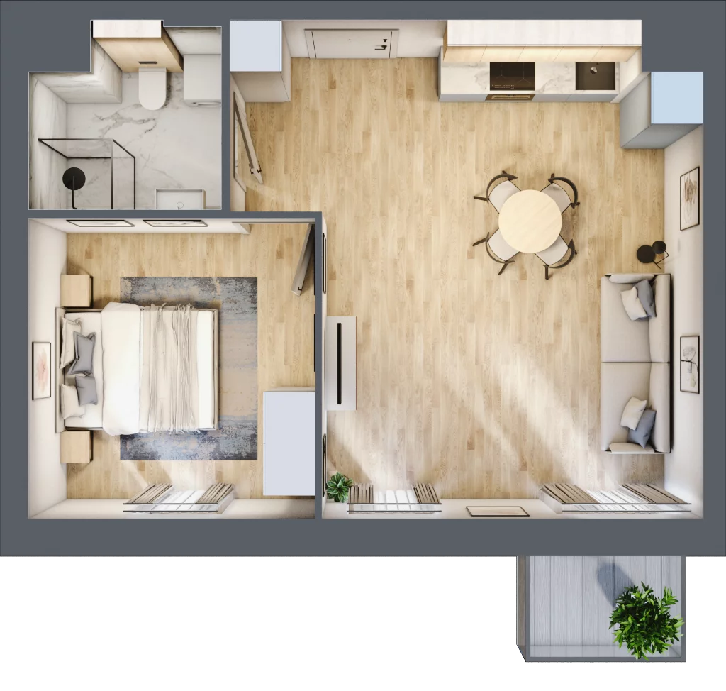 2 pokoje, mieszkanie 43,60 m², piętro 1, oferta nr A.M016, Oh! Praga, Warszawa, Praga Północ, Szmulki, ul. Białostocka 5D