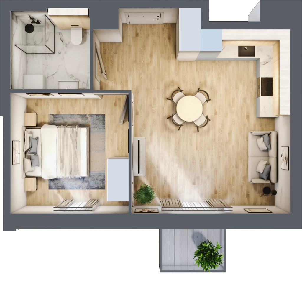 2 pokoje, mieszkanie 42,63 m², piętro 1, oferta nr A.M017, Oh! Praga, Warszawa, Praga Północ, Szmulki, ul. Białostocka 5D