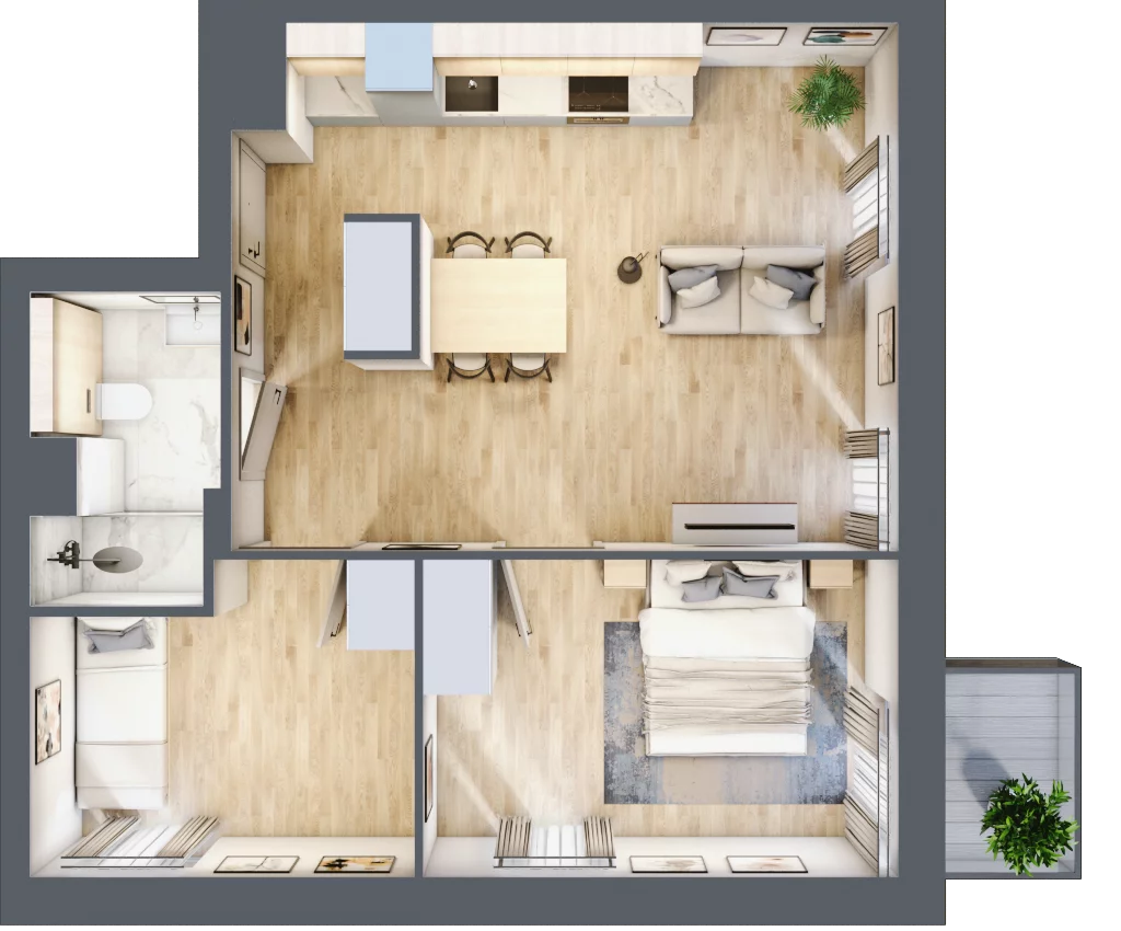 3 pokoje, mieszkanie 52,30 m², piętro 1, oferta nr B.M019, Oh! Praga, Warszawa, Praga Północ, Szmulki, ul. Białostocka 5D