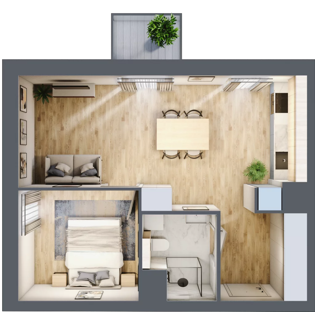 2 pokoje, mieszkanie 43,01 m², piętro 1, oferta nr B.M020, Oh! Praga, Warszawa, Praga Północ, Szmulki, ul. Białostocka 5D