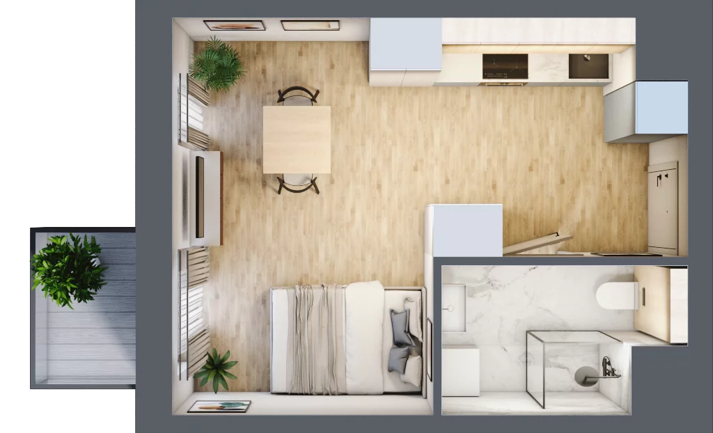 1 pokój, mieszkanie 25,77 m², piętro 1, oferta nr B.M023, Oh! Praga, Warszawa, Praga Północ, Szmulki, ul. Białostocka 5D