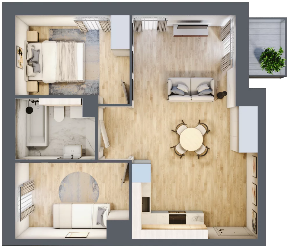 3 pokoje, mieszkanie 50,84 m², piętro 1, oferta nr B.M026, Oh! Praga, Warszawa, Praga Północ, Szmulki, ul. Białostocka 5D