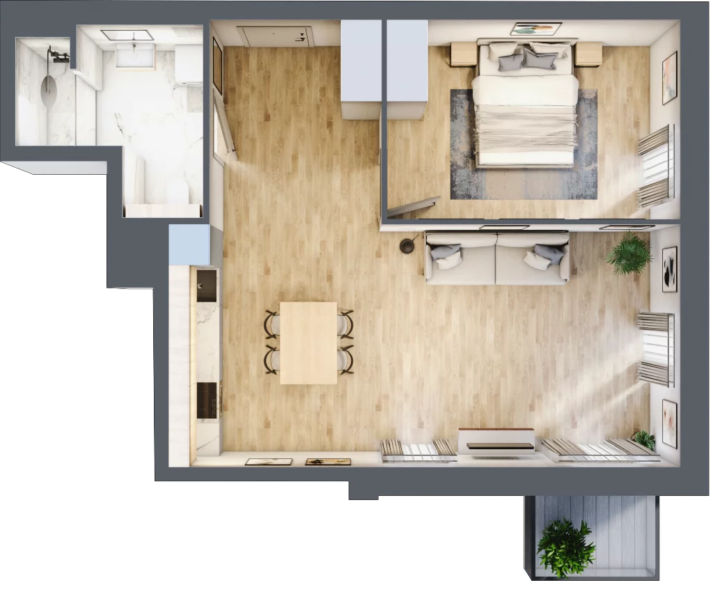 2 pokoje, mieszkanie 53,44 m², piętro 1, oferta nr B.M027, Oh! Praga, Warszawa, Praga Północ, Szmulki, ul. Białostocka 5D