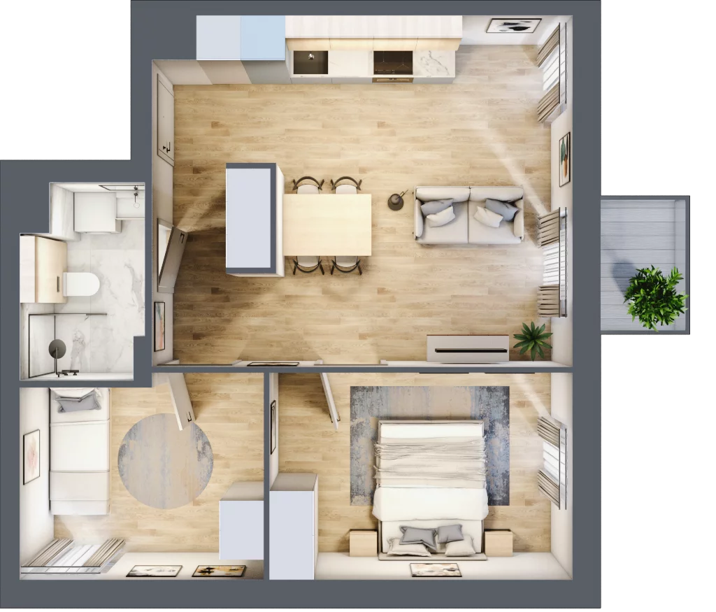 3 pokoje, mieszkanie 50,93 m², piętro 2, oferta nr A.M035, Oh! Praga, Warszawa, Praga Północ, Szmulki, ul. Białostocka 5D