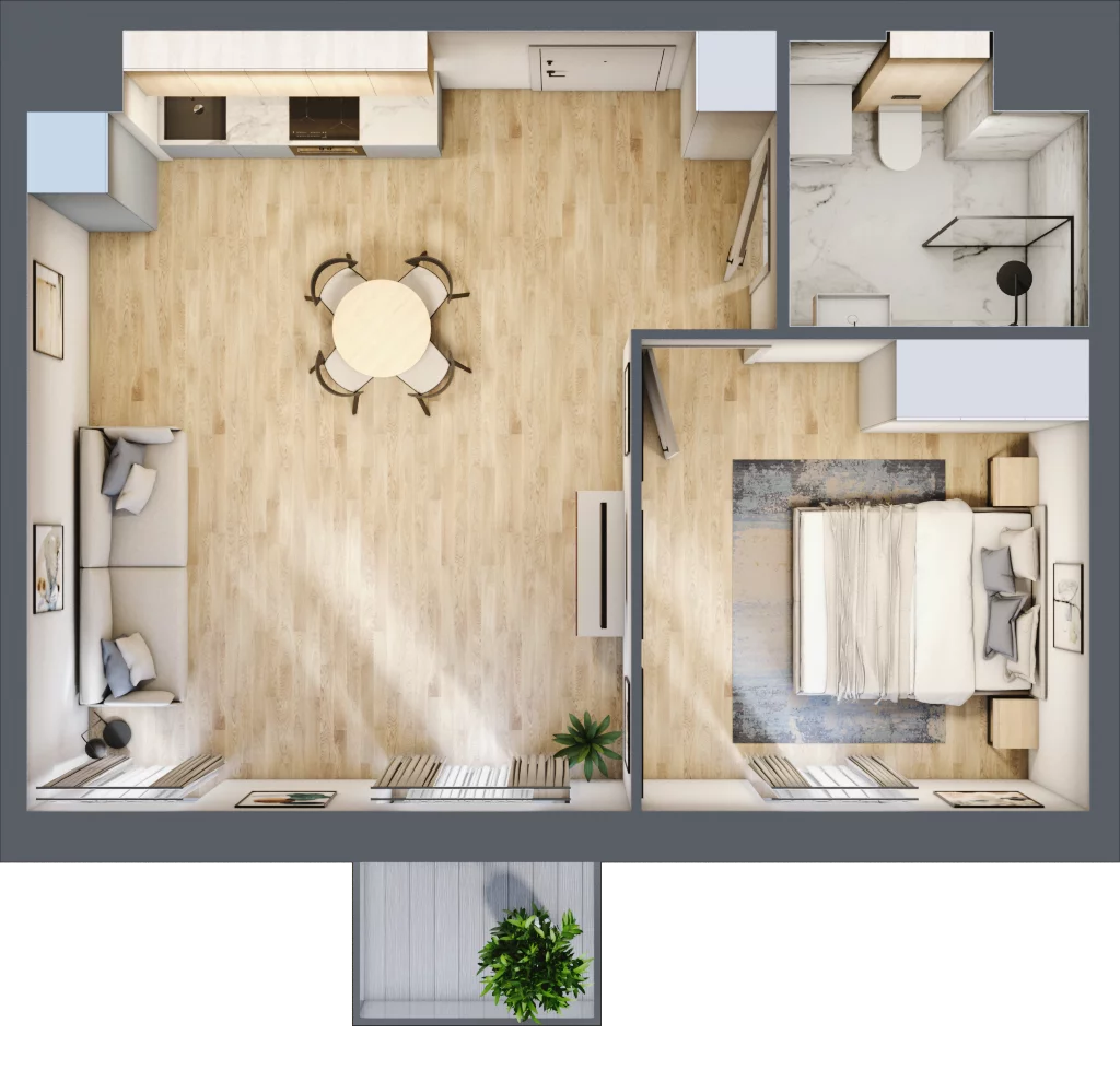 2 pokoje, mieszkanie 44,42 m², piętro 2, oferta nr A.M039, Oh! Praga, Warszawa, Praga Północ, Szmulki, ul. Białostocka 5D
