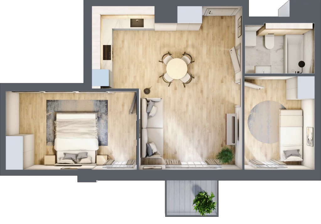 3 pokoje, mieszkanie 51,70 m², piętro 2, oferta nr B.M041, Oh! Praga, Warszawa, Praga Północ, Szmulki, ul. Białostocka 5D