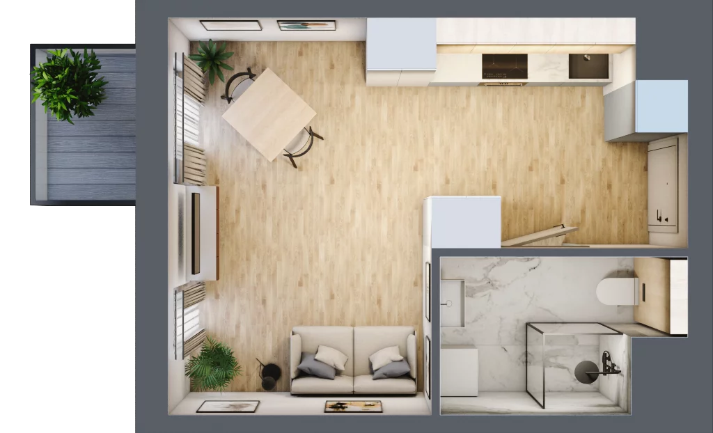1 pokój, mieszkanie 26,08 m², piętro 2, oferta nr B.M047, Oh! Praga, Warszawa, Praga Północ, Szmulki, ul. Białostocka 5D