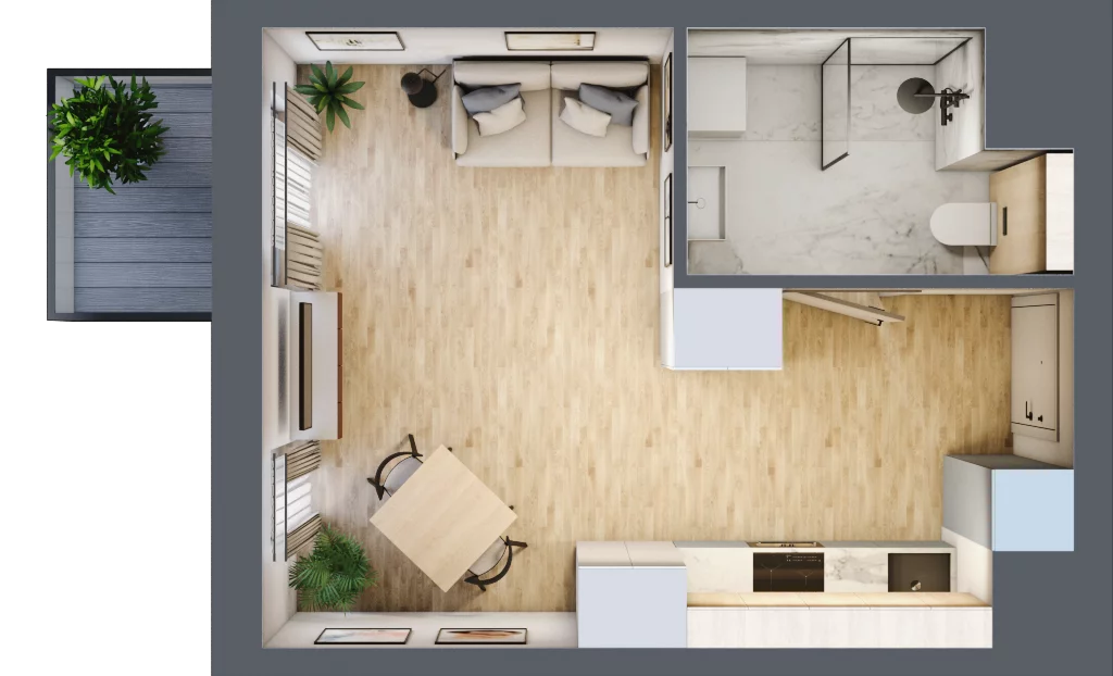 1 pokój, mieszkanie 26,00 m², piętro 2, oferta nr B.M048, Oh! Praga, Warszawa, Praga Północ, Szmulki, ul. Białostocka 5D