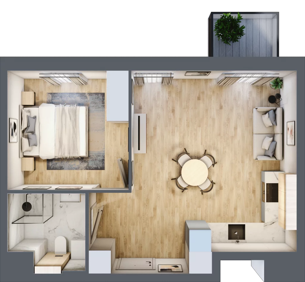 2 pokoje, mieszkanie 41,51 m², piętro 3, oferta nr A.M053, Oh! Praga, Warszawa, Praga Północ, Szmulki, ul. Białostocka 5D