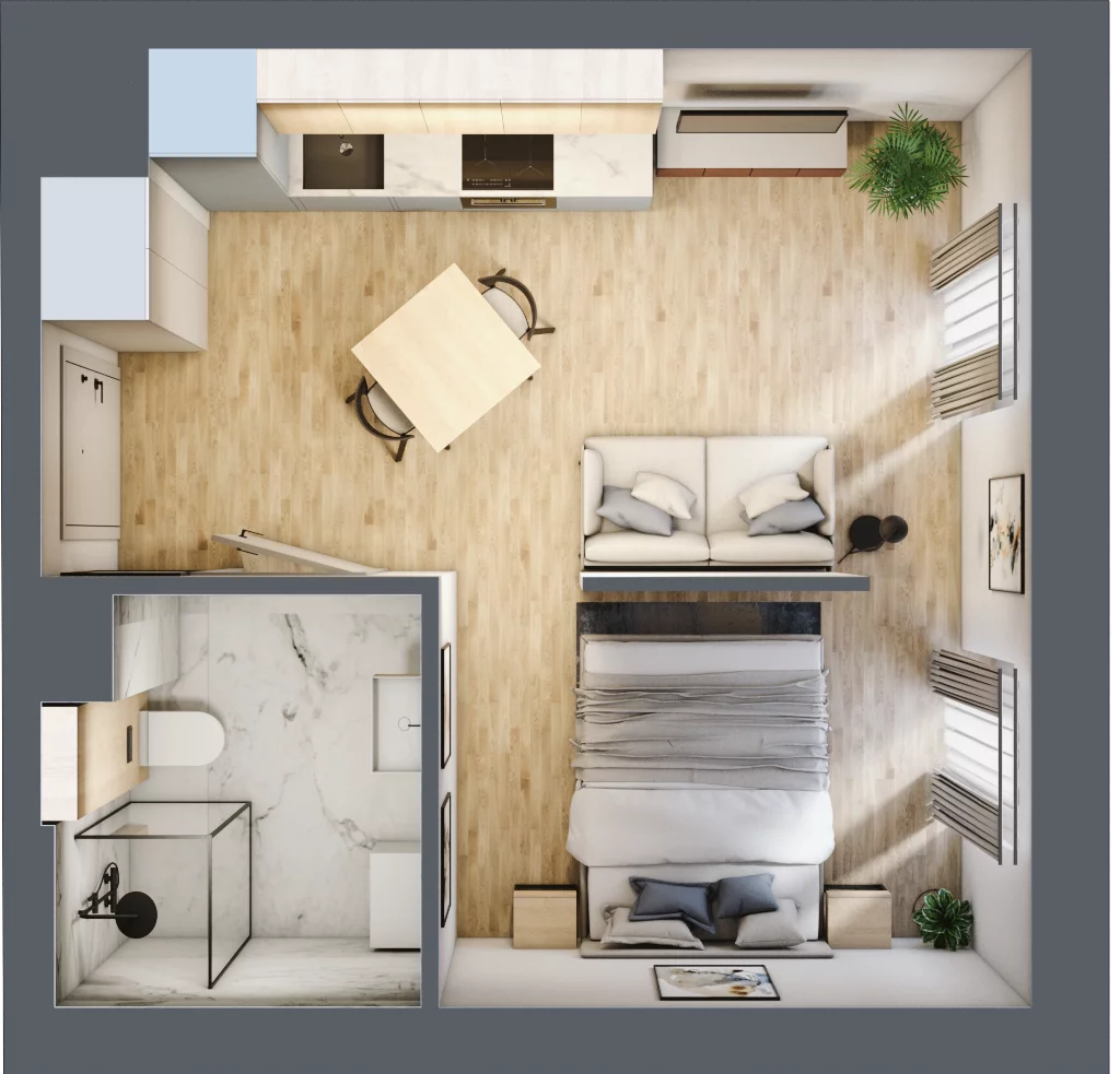 1 pokój, mieszkanie 28,28 m², piętro 3, oferta nr A.M055, Oh! Praga, Warszawa, Praga Północ, Szmulki, ul. Białostocka 5D